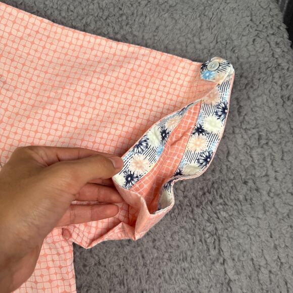 Maceoo Button Shirt Mens 6 2XL Galileo Blocks Orange Flip Cuff Italian Jacquard - Picture 4 of 9